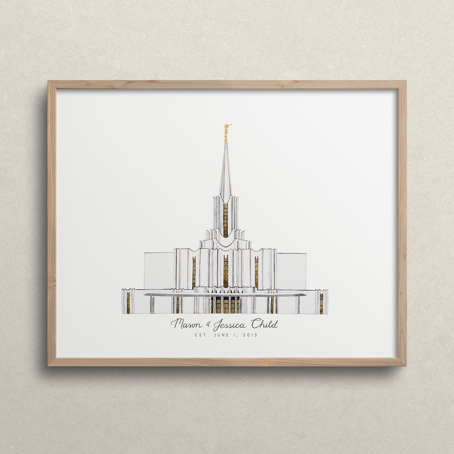 Jordan River Watercolor Temple Jordan River Temple Print Etsy