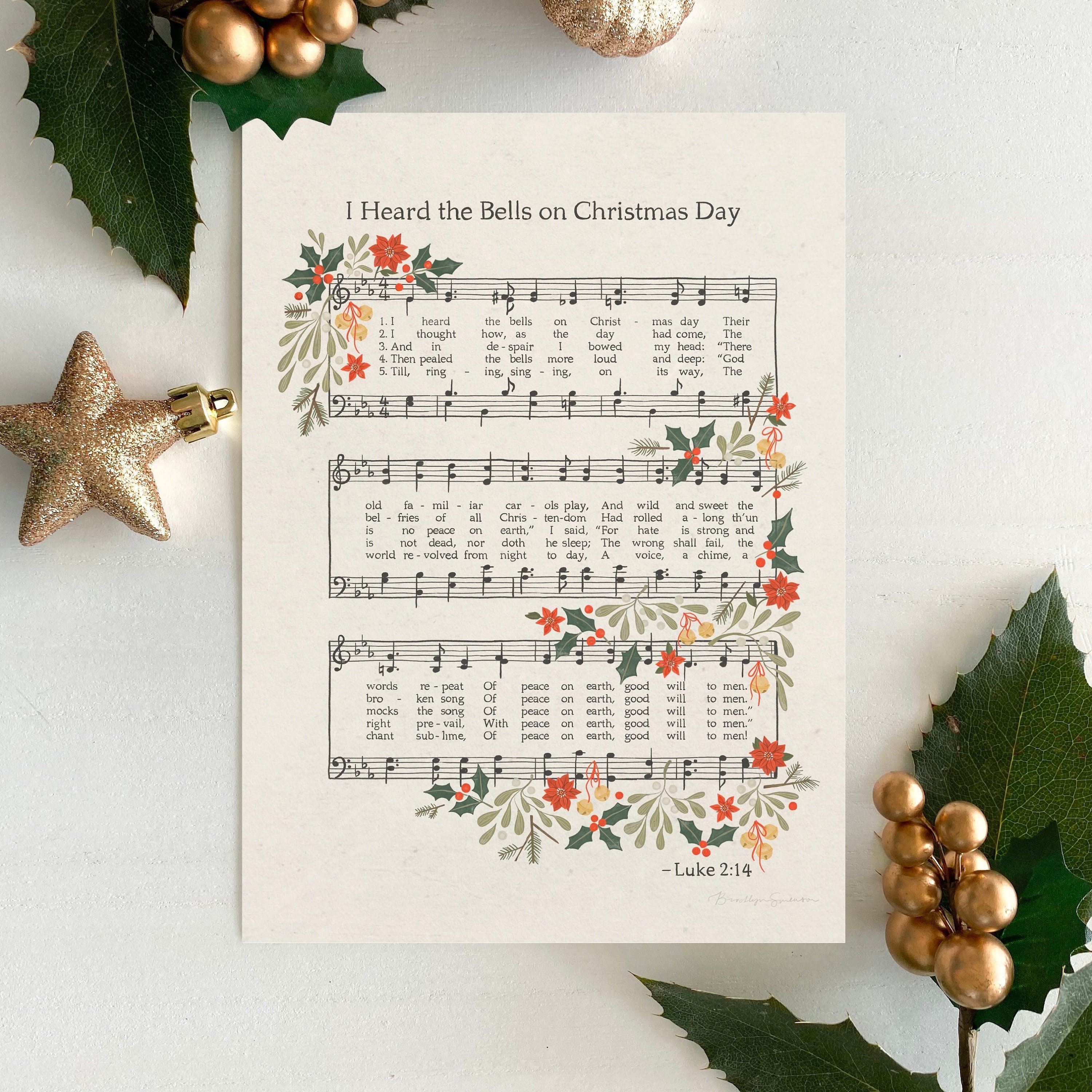 I Heard the Bells Art Print | Christmas Music, Colorful Christmas Decor ...