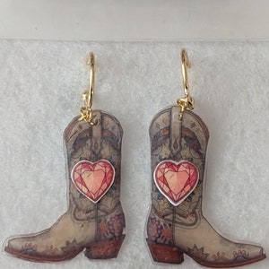 Cowboy Boots Earring, Cowgirl Boot Earrings ~ Western Jewelry~ Perfect Gift ~ Cowgirls Western Lovers ~ Boot~ Corral ~ Western Boot Necklace