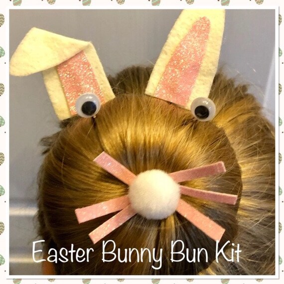 Easter Bunny Hair Bun Kit Hair Accessories Etsy