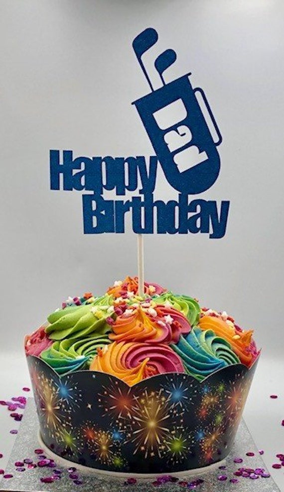 Personalised Dad Golf Birthday Cake Topper Etsy