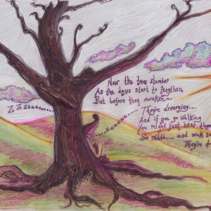 Fine Art Print, Early Spring Art Print, Giclee Watercolor Paper Print, Children&#39;s Art, Magical Art, Tree Art, Imbolc, Art Gift
