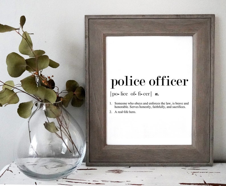 Police Officer Definition Print State Trooper Definition Etsy