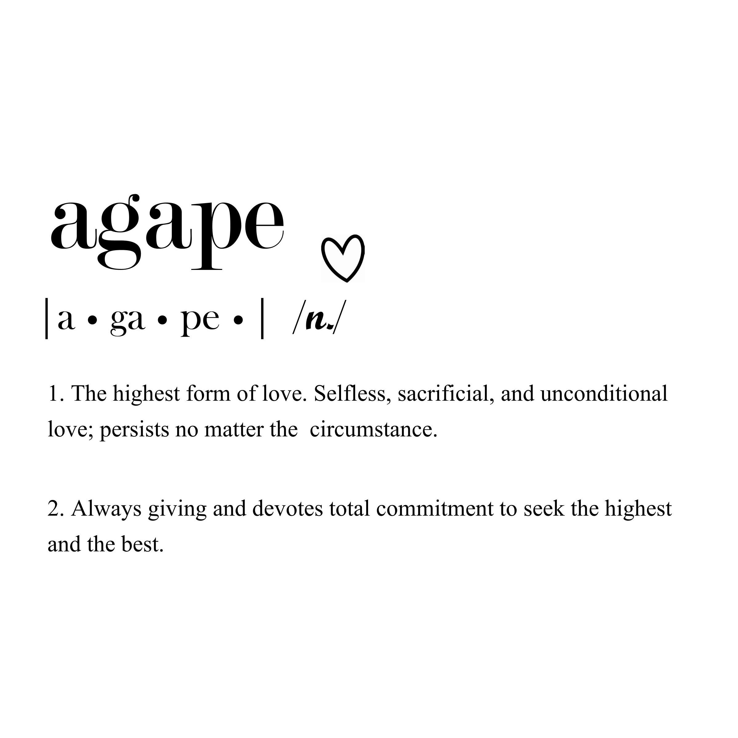 Agape Love Definition Print Love Definition Print INSTANT Digital Download  Wall Art Anniversary Gift Gift for Spouse -  Canada