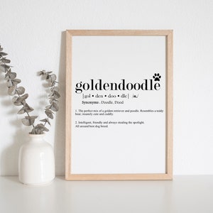 Goldendoodle Definition Print| Impression de définition de chien| Téléchargement numérique INSTANTANÉ| Mur Art | Cadeau goldendoodle | Décor Goldendoodle | Maman de crabot