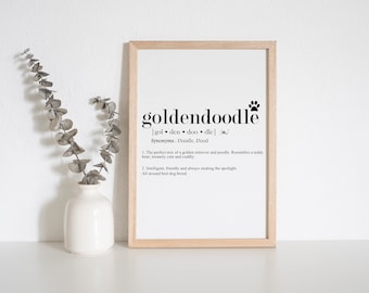 Goldendoodle Definition Print| Dog Definition Print| INSTANT digital Download| Wall Art |Goldendoodle Gift | Goldendoodle decor | Dog mom