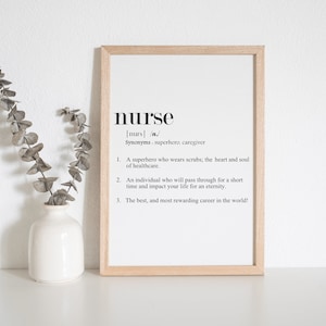 Nurse Definition Print| Nurse Definition Print| INSTANT digital Download| Wall Art |Nurse Gift | Home decor
