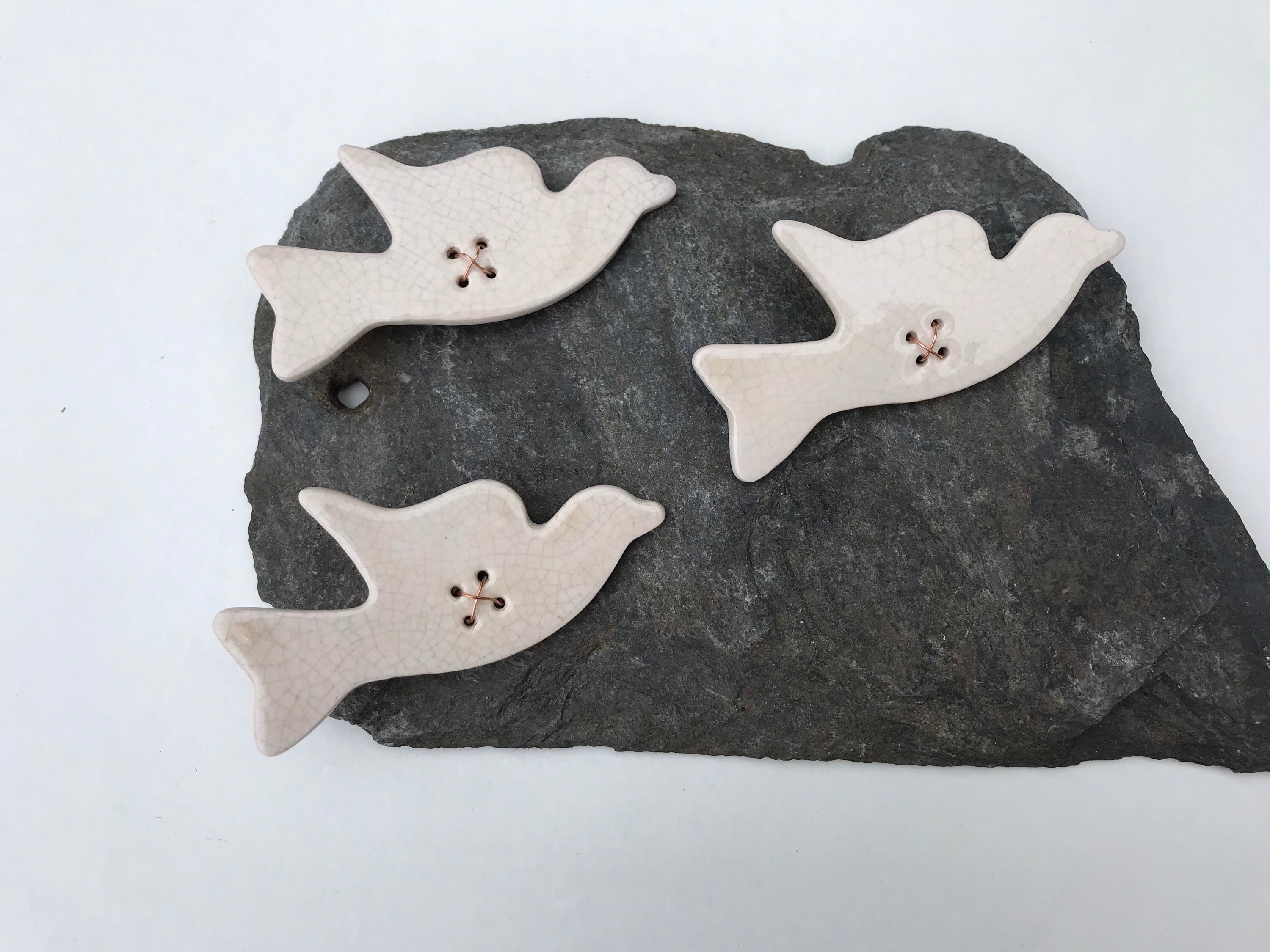 Handmade ceramic white bird wall decor. Ceramic bird wall art. Etsy