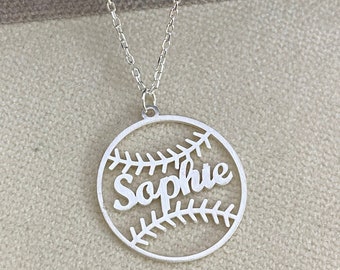 Sport name Jewelry, Softball Necklace, Baseball Necklace, Softball Jewelry,  Softball Team Gift, Softball Coach Gift, symbol pendant