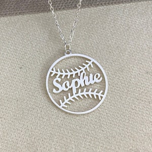 Softball Necklace, Sport name Jewelry, Baseball Necklace, Softball Jewelry,  Softball Team Gift, Softball Coach Gift, symbol pendant