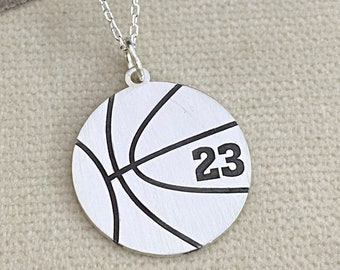 Sport number pendant, Number Jewelry, Number Year Necklace, Basketball Necklace Personalized, Basketball Number, Basketball Coach Gift