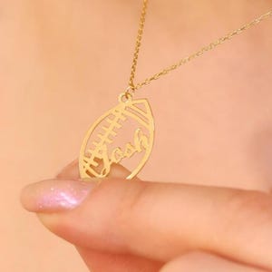American Football name necklace, Football number necklace, silver sports number, Sports Gift, Personalized Soccer Number Child Gift