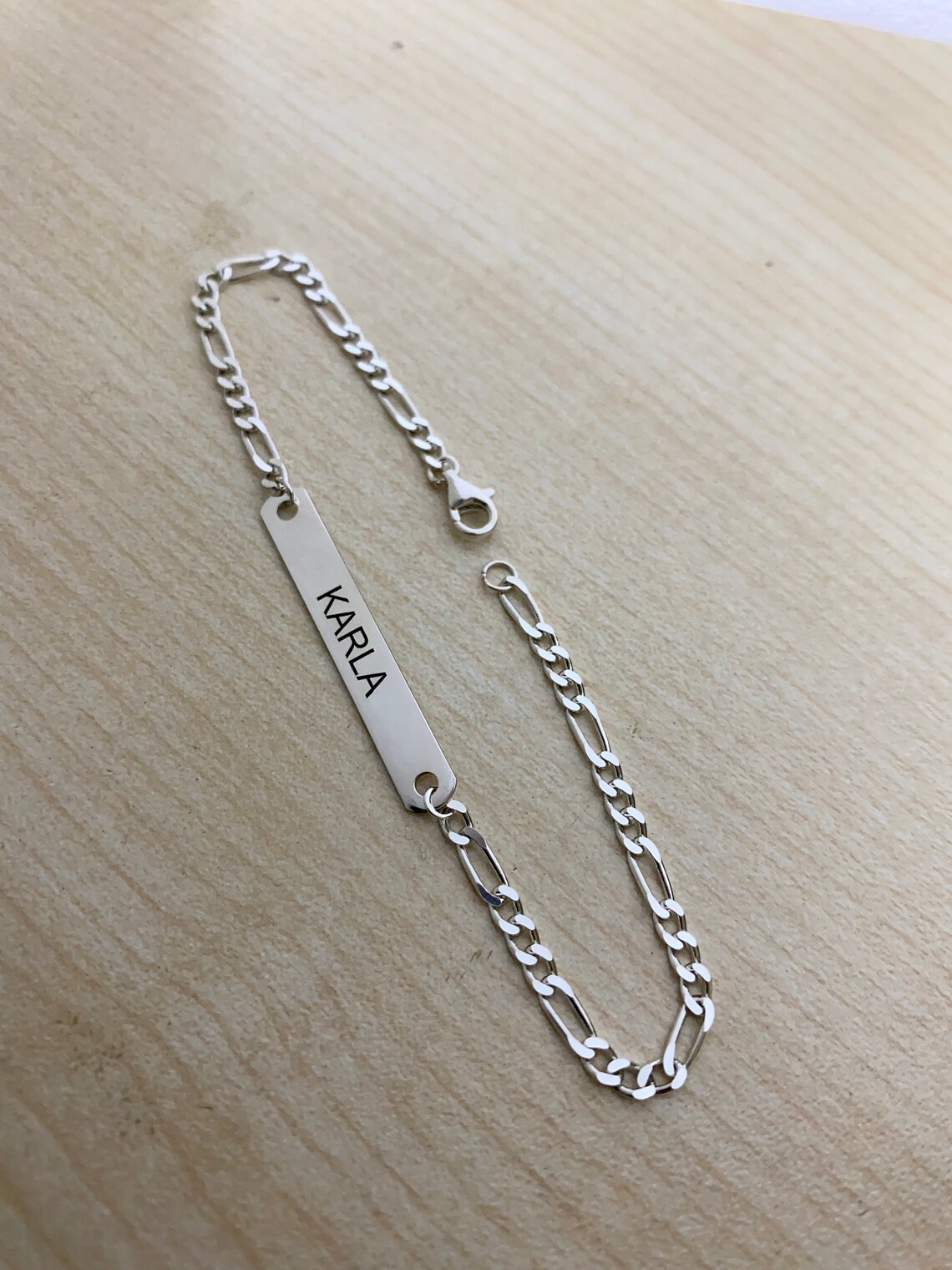 Sterling Silver Custom Bracelet Kids Id Bracelet Men Id | Etsy