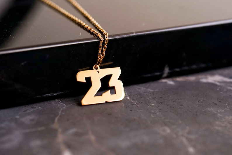 Custom Number Necklace Number Necklace Sports Team Necklace Etsy