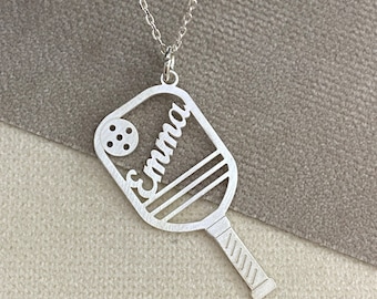 Pickleball Name Necklace, Pickleball Necklace, Pickleball Jewelry, It's a Paddle Necklace, Pickleball Gifts, symbol pendant, Pickle Ball