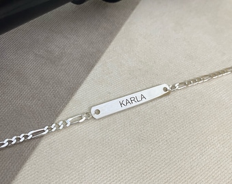 Personalized Sterling Silver Mens Bar Bracelet, Coordinates Name Jewelry