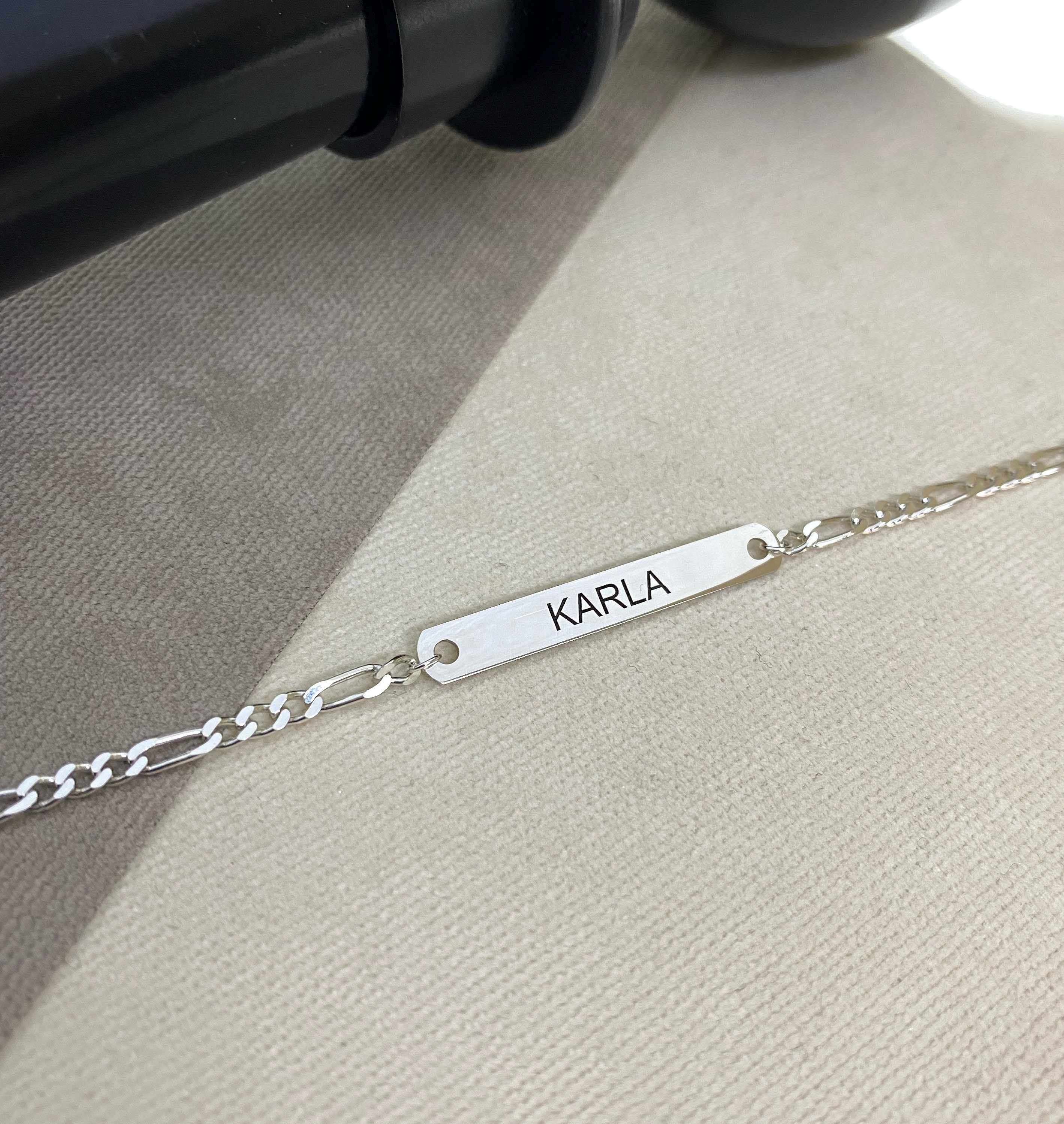 Sterling Silver Custom Bracelet Kids Id Bracelet Men Id | Etsy