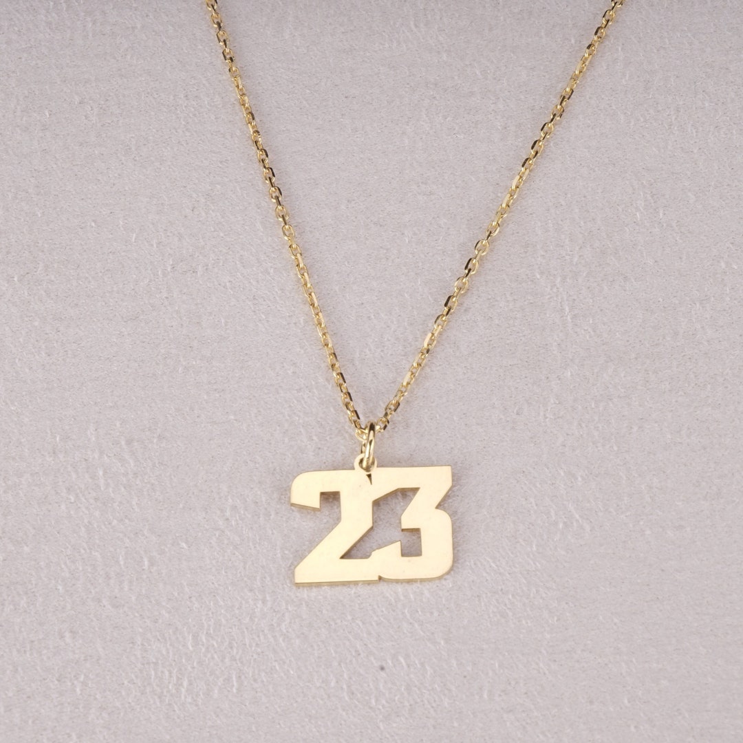 Lucky Number Necklace, Sports Team Necklace, Anniversary Date Necklace
