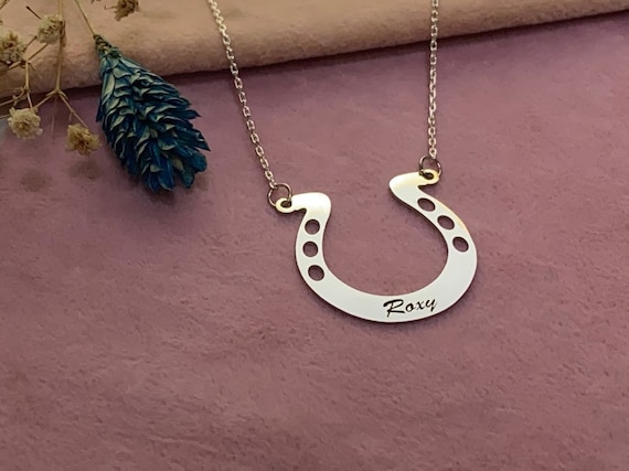 Personalized horseshoe best sale necklace