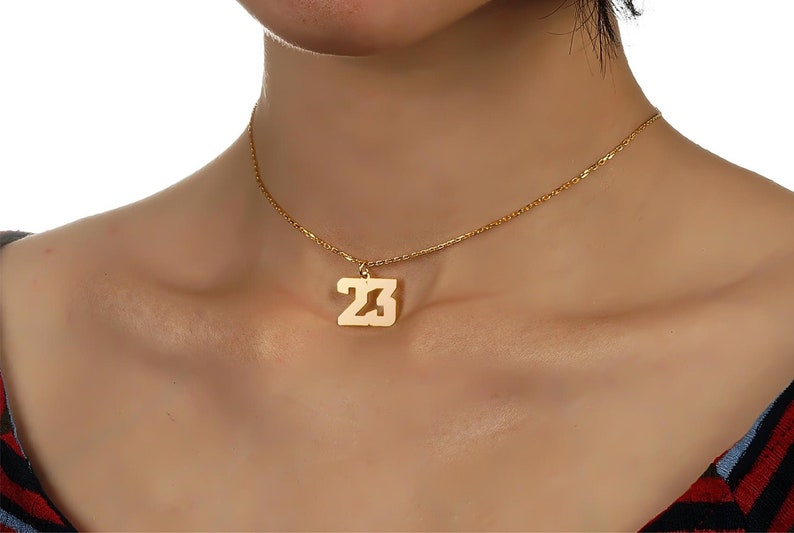 Lucky Number Necklace Sports Team Necklace Anniversary Date Etsy