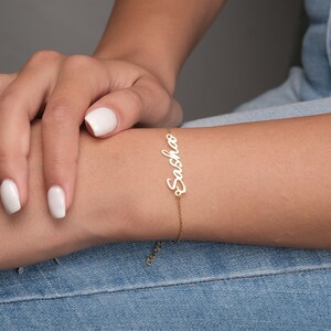 Gold Personalized Name Bracelet, Name Bracelet, Custom Name Anklet, Personalized Name Anklet,