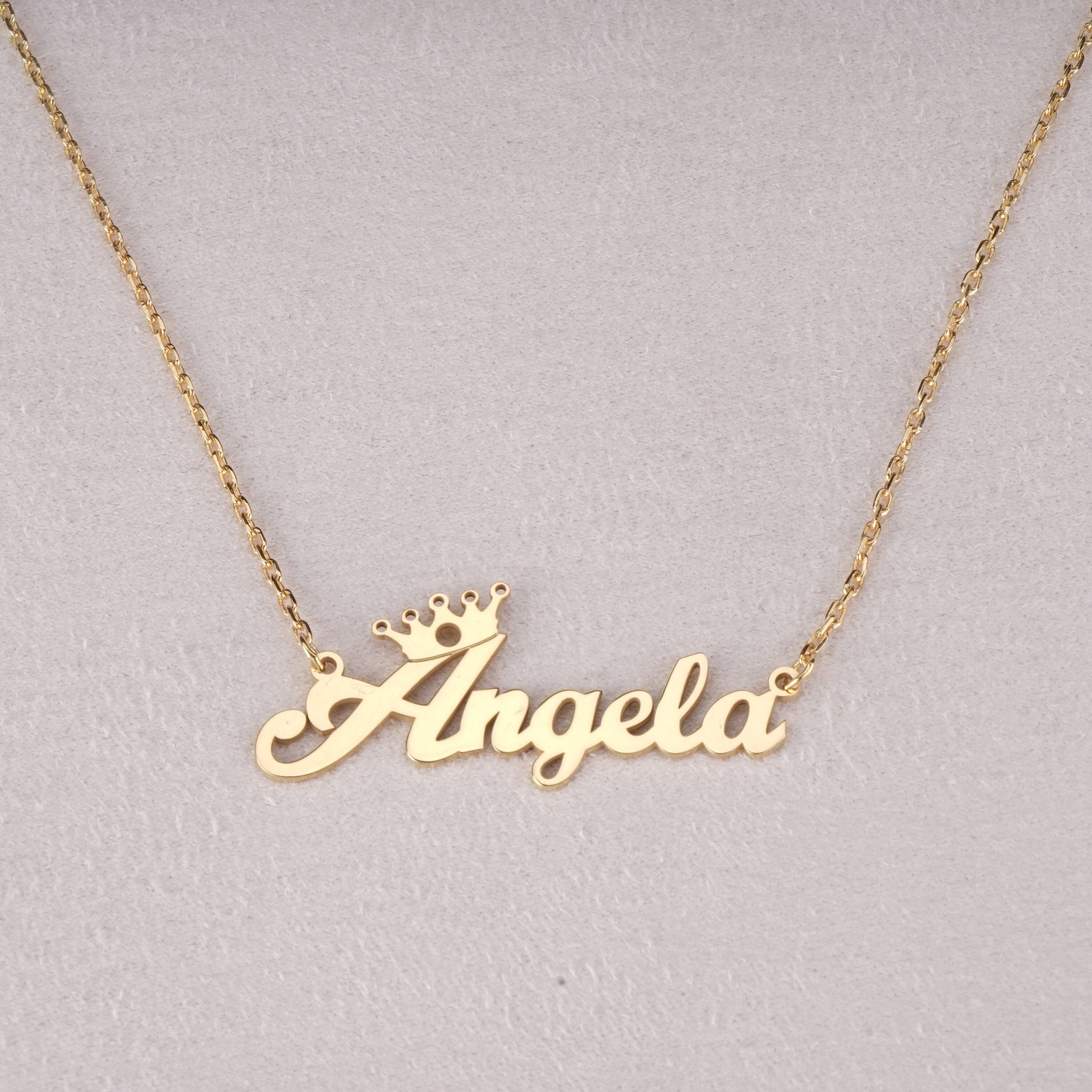 Angela name necklace deals