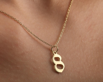 Collana con ciondolo a numero in oro, gioiello portafortuna personalizzato