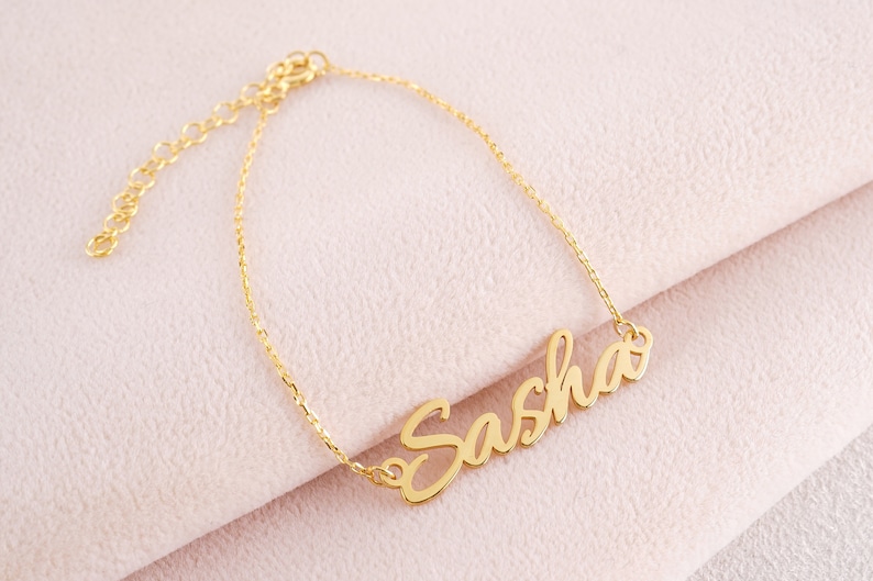 Gold Personalized Name Bracelet, Name Bracelet, Custom Name Anklet, Personalized Name Anklet,