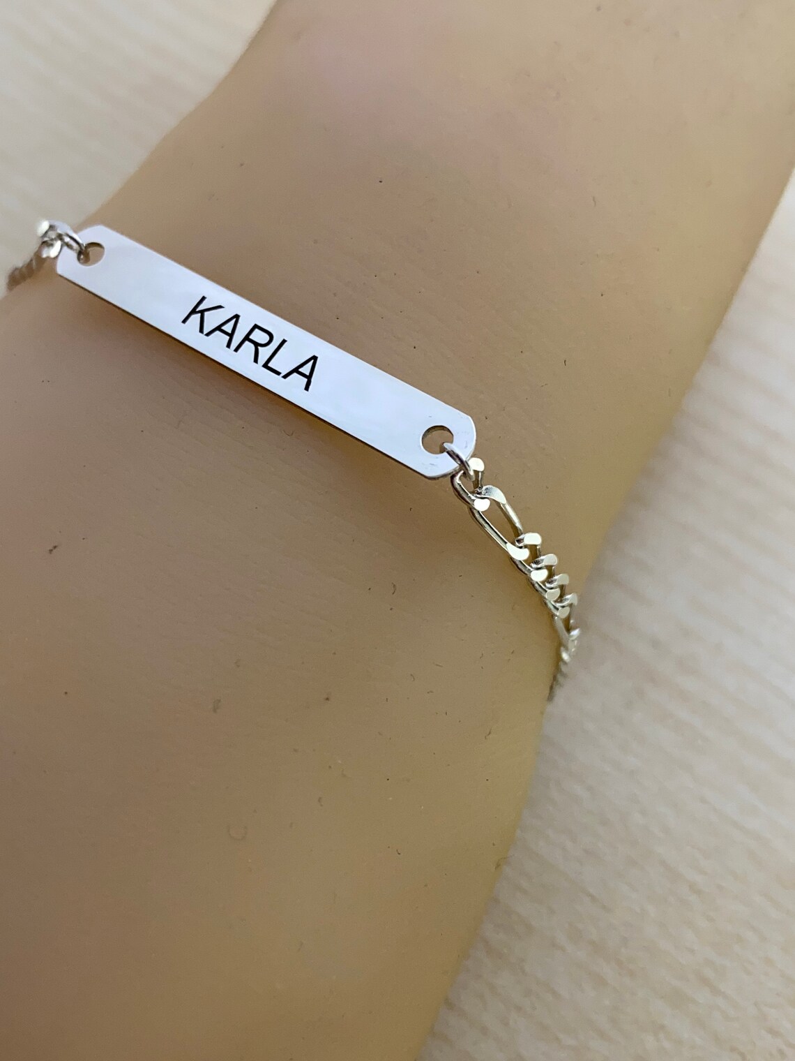 Sterling Silver Custom Bracelet Kids Id Bracelet Men Id | Etsy