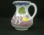 Vintage 1973 Delft Williamsburg Restoration Holland Hand Painted Pitcher Creamer Art Collectible Rare Pitchers