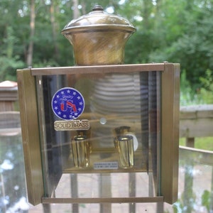 Vtg Brass Wall Mount Sconce Lamp With Beveled Glass