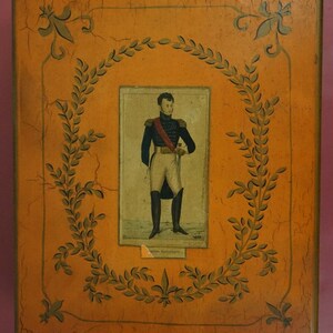 Vintage Fleur-de-lis Box with Print of Jerome Bonaparte Wooden Box
