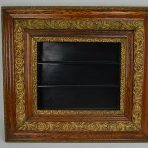 Victorian Ornate Wood & Gesso Gold Gilt Picture Shadow Frame 30"X 27"X3-3/8"