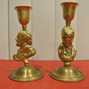 Set of 2 Vintage Unique Brass Candle Holders/Candlesticks/ Candelabras/ Home decor/ Country Home / Wedding/ Set of 2