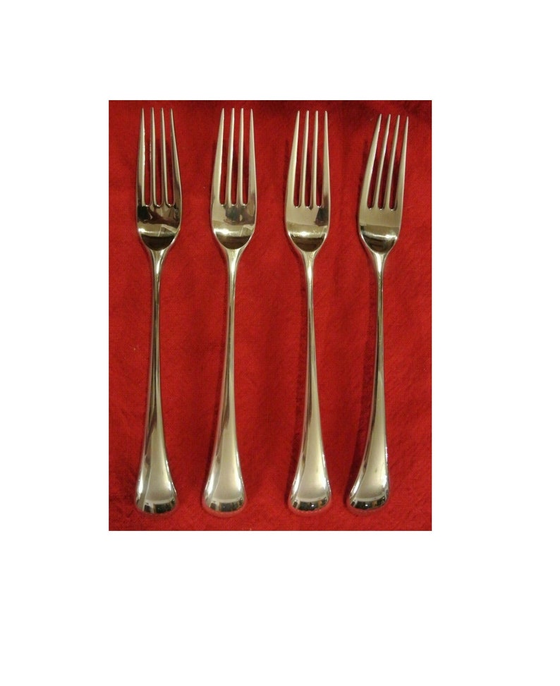 Set of 4 Dansk Torun Stainless 8\u201d Dinner Forks Japan Quality Metal Forks Stainless Steal Forks Dinnerware Flatware Dinner Utensils