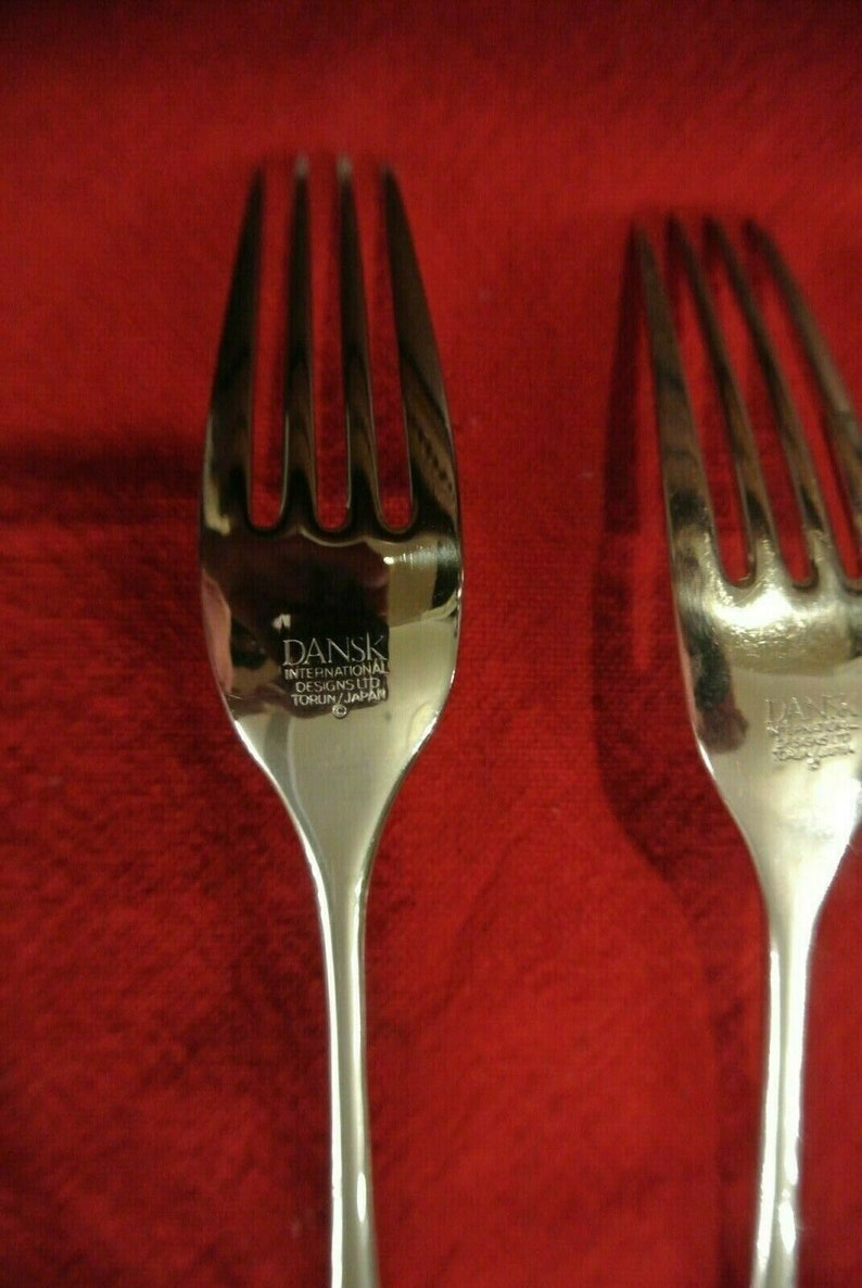 Set of 4 Dansk Torun Stainless 8\u201d Dinner Forks Japan Quality Metal Forks Stainless Steal Forks Dinnerware Flatware Dinner Utensils