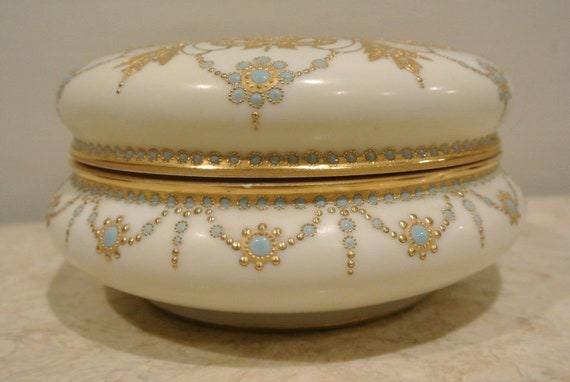 French Limoges Large Hand Painted Gold Gilt 7-1/2… - image 2