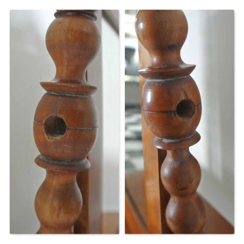 Vintage Wood Shaving Table With Swivel Mirror Etsy