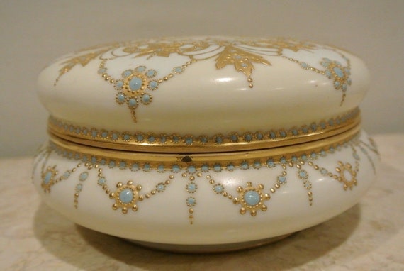 French Limoges Large Hand Painted Gold Gilt 7-1/2… - image 3