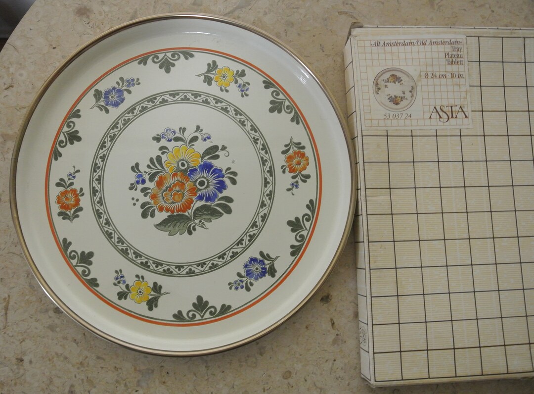 Asta German Enamelware Cookware old Amsterdam 93/4 Plate/tray Country