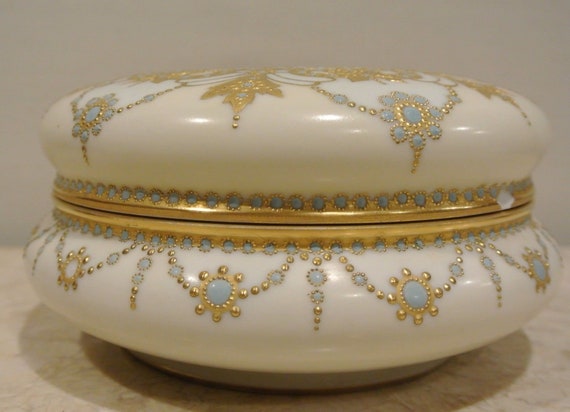 French Limoges Large Hand Painted Gold Gilt 7-1/2… - image 4