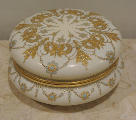 French Limoges Large Hand Painted Gold Gilt 7-1/2… - image 1