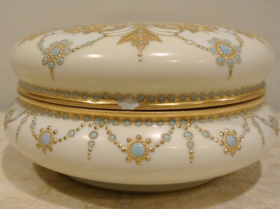 French Limoges Large Hand Painted Gold Gilt 7-1/2… - image 5