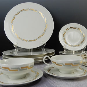 Vintage Iroquois Inheritance China GRECIAN GOLD 4 Piece Place Settings for 4 /Home Decor / Decorative / Designer / Gifts