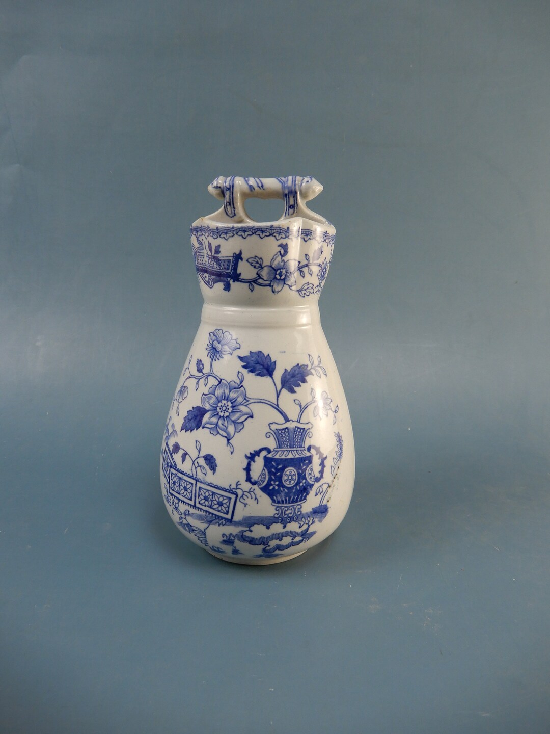 Antique Toothbrush Holder Vase Chinese Scroll Edge Malkin Co E.M.& Co, Argyle/ Country Home