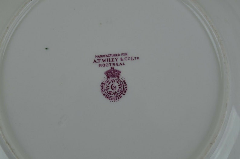 5 Royal Worcester A.T. WILEY &co Ltd MONTREAL Gold Encrusted Etsy