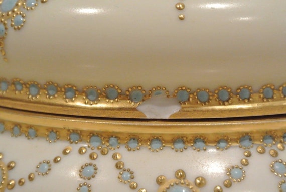 French Limoges Large Hand Painted Gold Gilt 7-1/2… - image 6