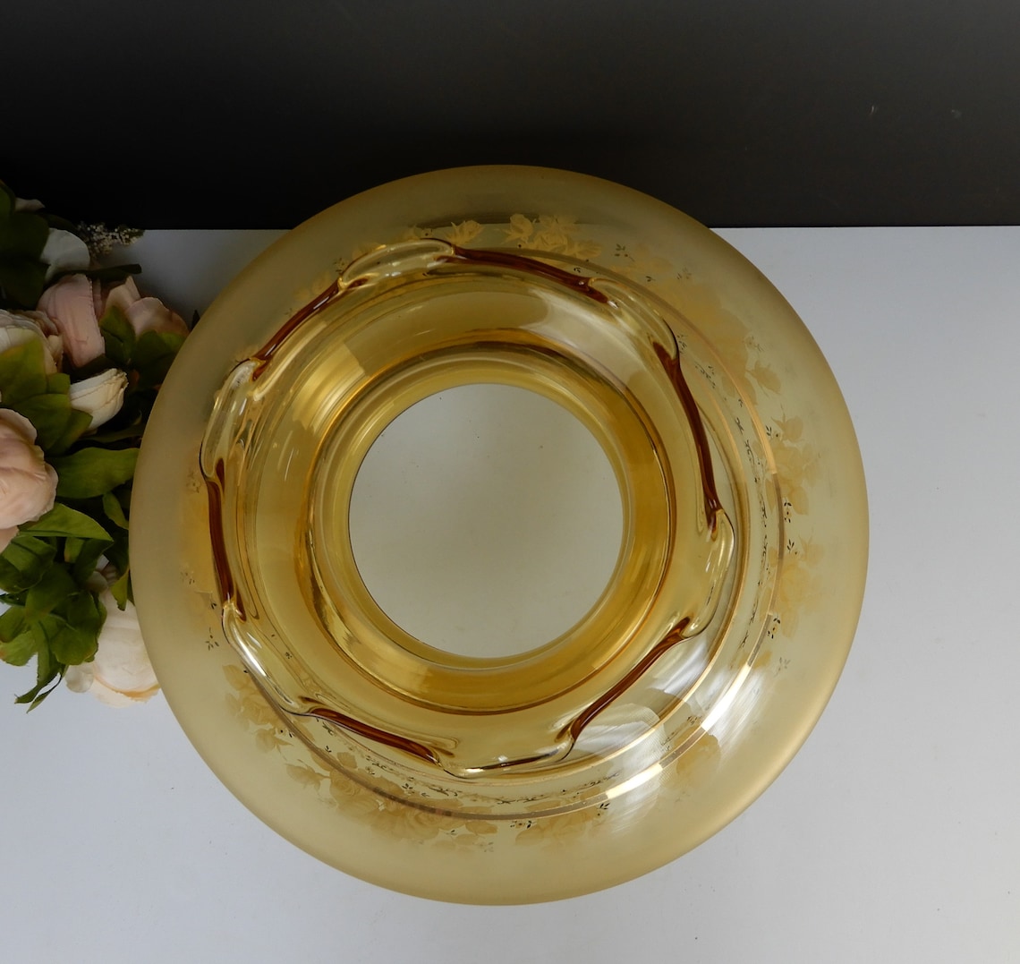 Vintage Quoizel Replacement Glass Lamp Shade GWTW White Frost Etsy