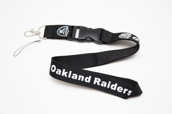 Oakland Raiders Lanyard With Logo Key Chain Clip With Webbing Etsy