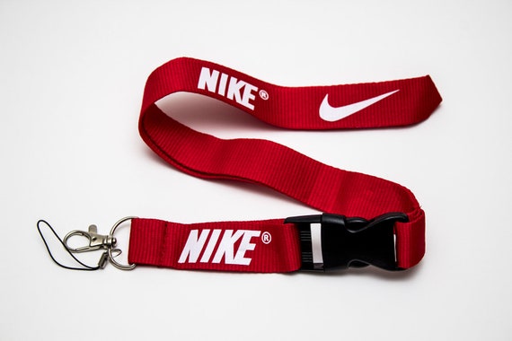 red and white nike lanyard